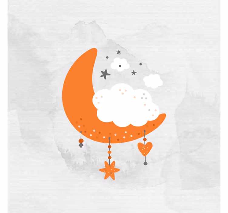 Children room roller blind minimalist moon and clouds - TenStickers
