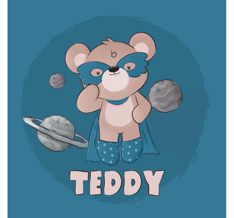 Children room roller blind bear hero - TenStickers