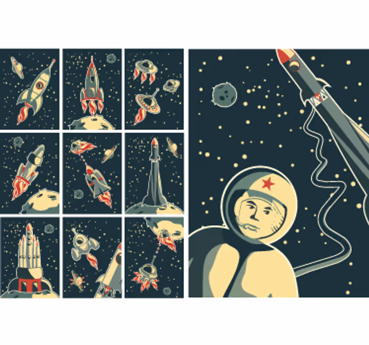 Children room roller blind space-themed stickers - TenStickers