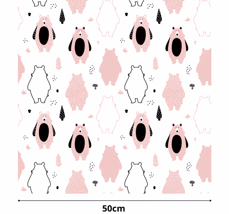 Children room roller blind pink bears - TenStickers