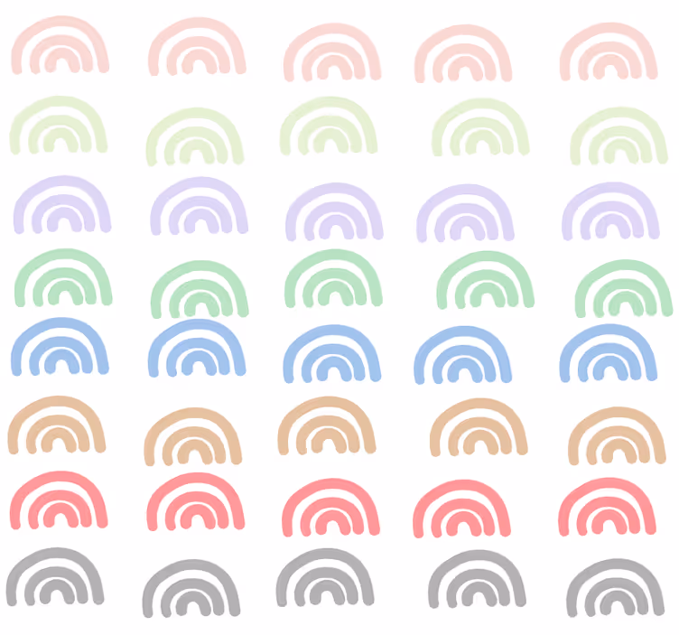 Children room roller blind pack of 40 colorful rainbows - TenStickers