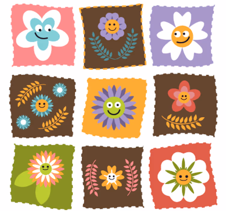 Children room roller blind floral decor vinyl - TenStickers