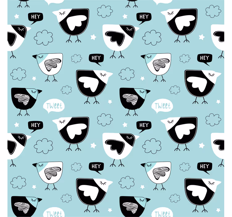 Children room roller blind black chicken design - TenStickers
