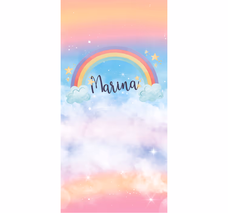 Children room roller blind with lovely rainbow clouds - TenStickers