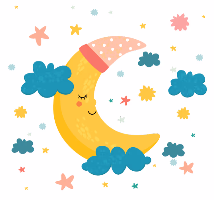 Children room roller blind coozy moon and star dream - TenStickers