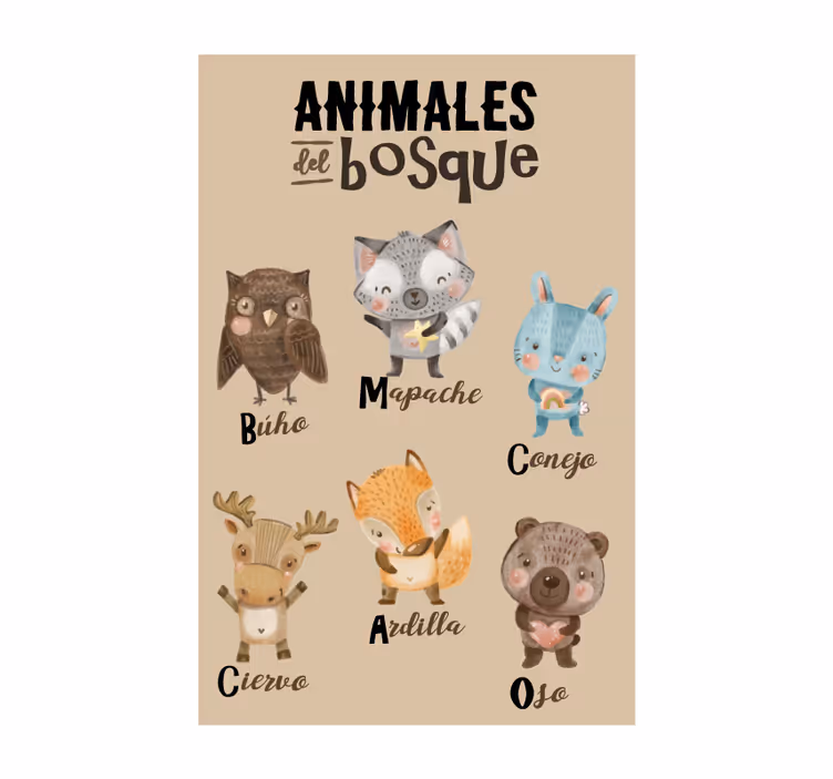 Children room roller blind forest animals - TenStickers