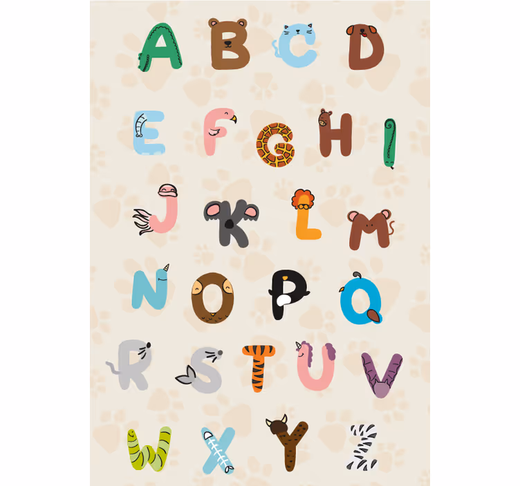 Children room roller blind animal alphabet - TenStickers