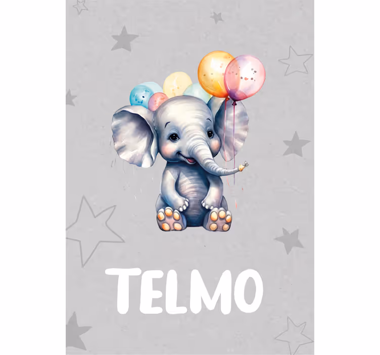 Children room roller blind baby elephant with balloons - TenStickers
