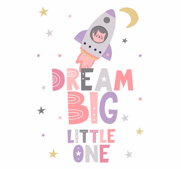 Children room roller blind dream big little one - TenStickers