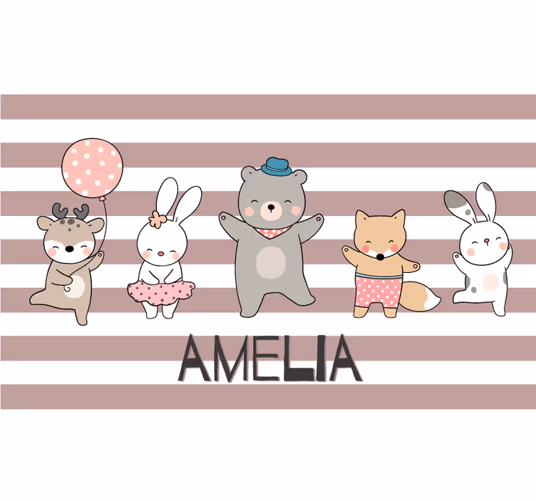 Children room roller blind happy animal drawing - TenStickers