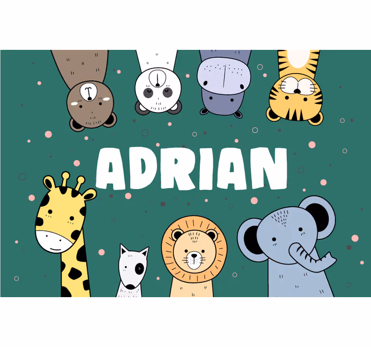 Children room roller blind cute animal cartoon banner - TenStickers
