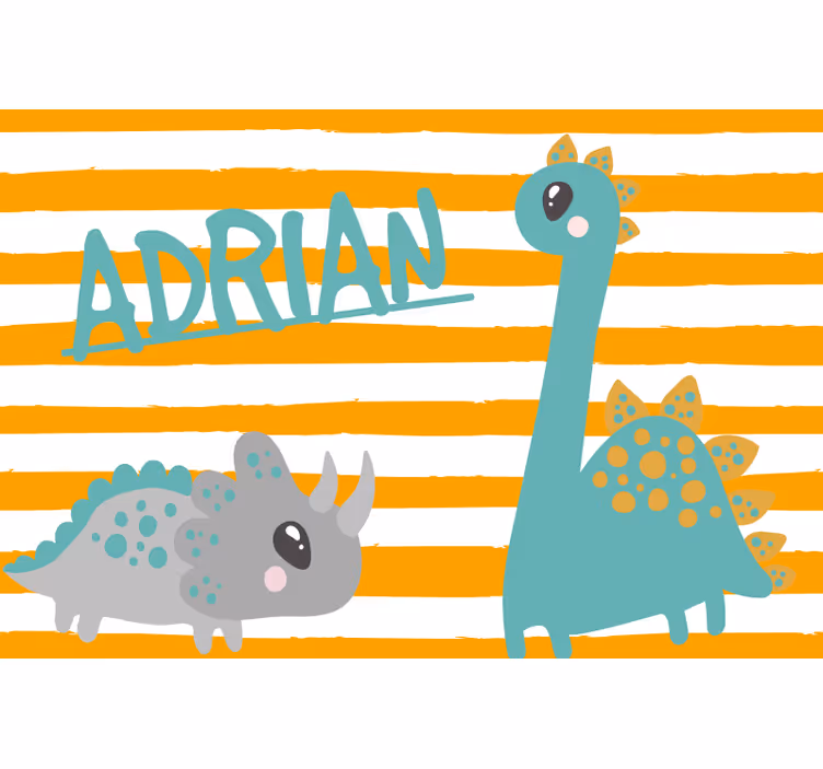 Children room roller blind dinosaur blue orange - TenStickers