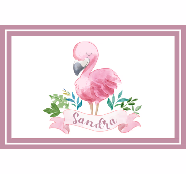 Children room roller blind personalized flamingo mat - TenStickers