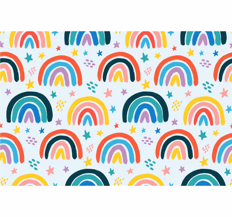 Children room roller blind with vibrant rainbow pattern - TenStickers
