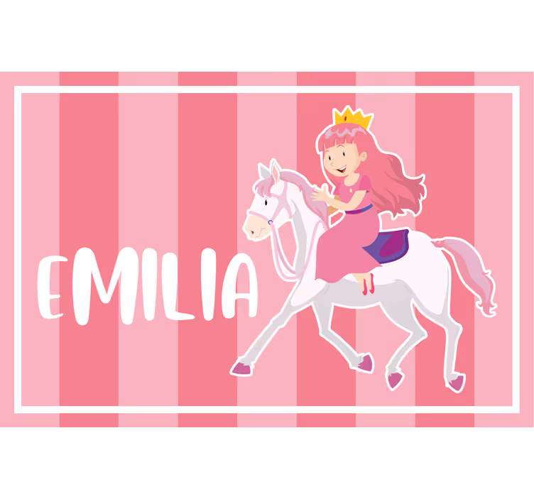 Children room roller blind pink princess on horse - TenStickers