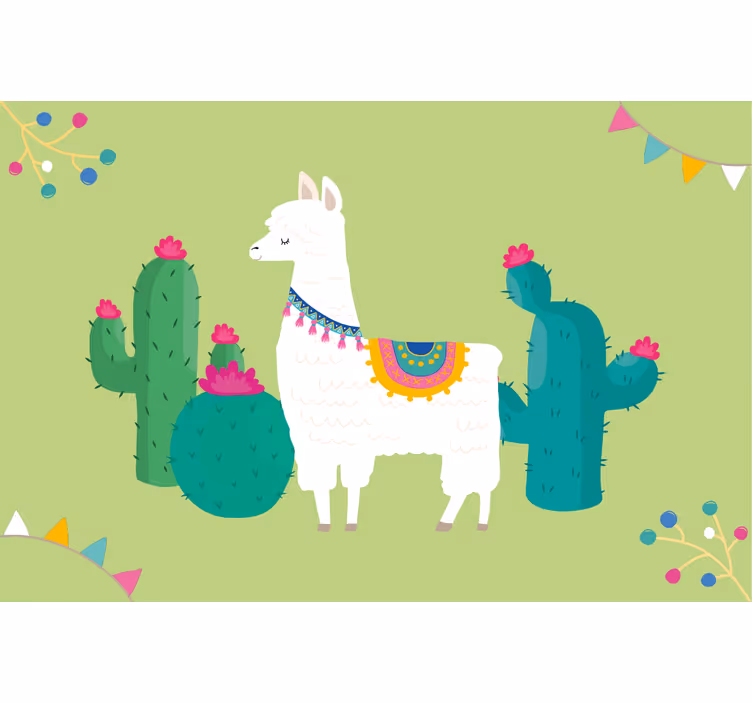 Children room roller blind colorful llamas design - TenStickers