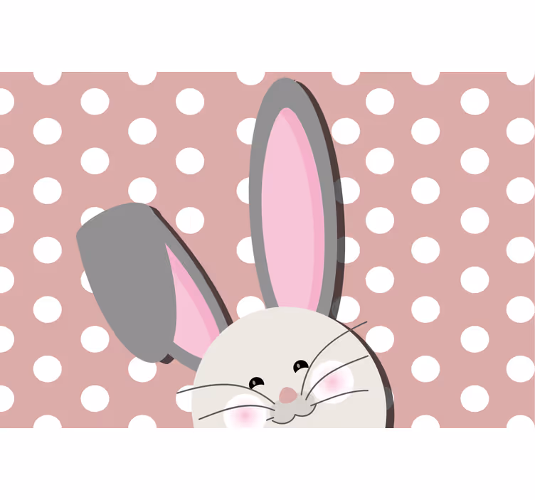 Cure rabbit with one ear standing children room roller blind - TenStickers