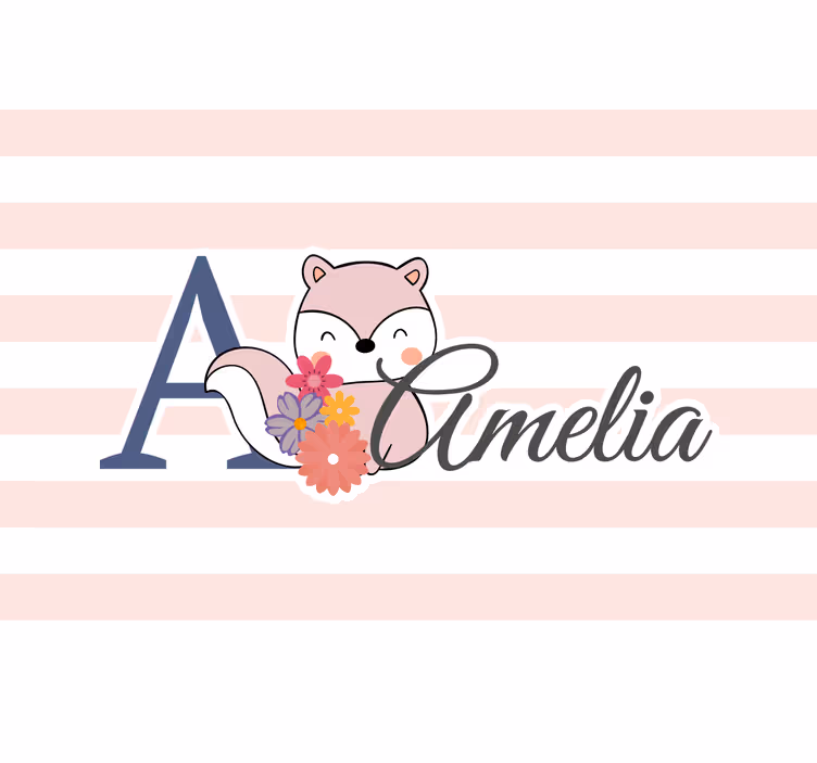 Children room roller blind cute squirrel with name - TenStickers