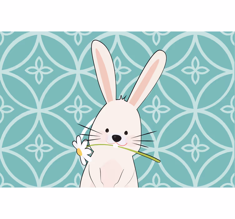 Children room roller blind rabbit portrait - TenStickers