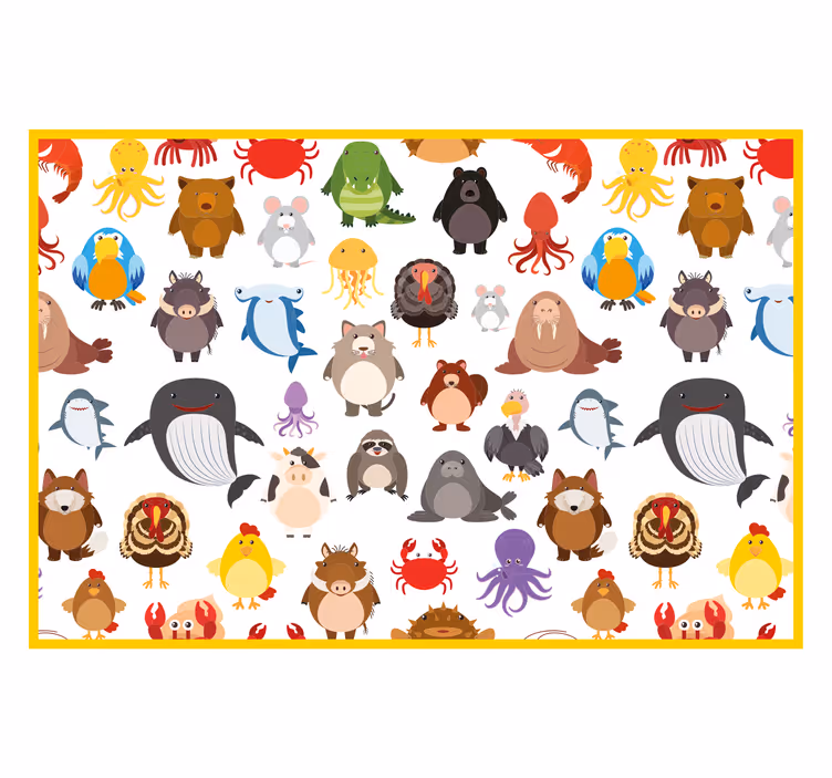 Children room roller blind wild animals in colors - TenStickers