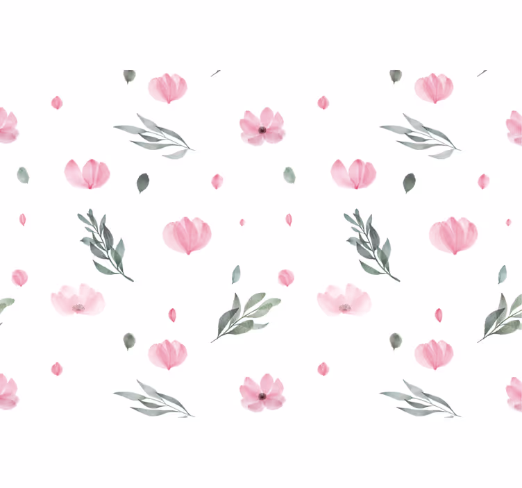 Children room roller blind pink minimalistic flowers - TenStickers