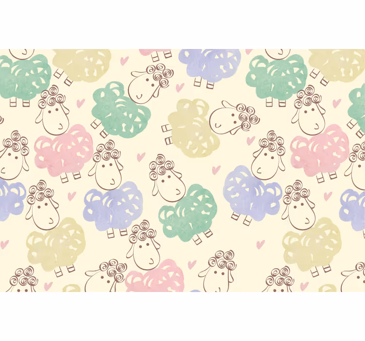 Children room roller blind with sheep doodle design - TenStickers