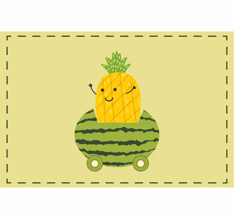 Children room roller blind funny pineapple in car - TenStickers
