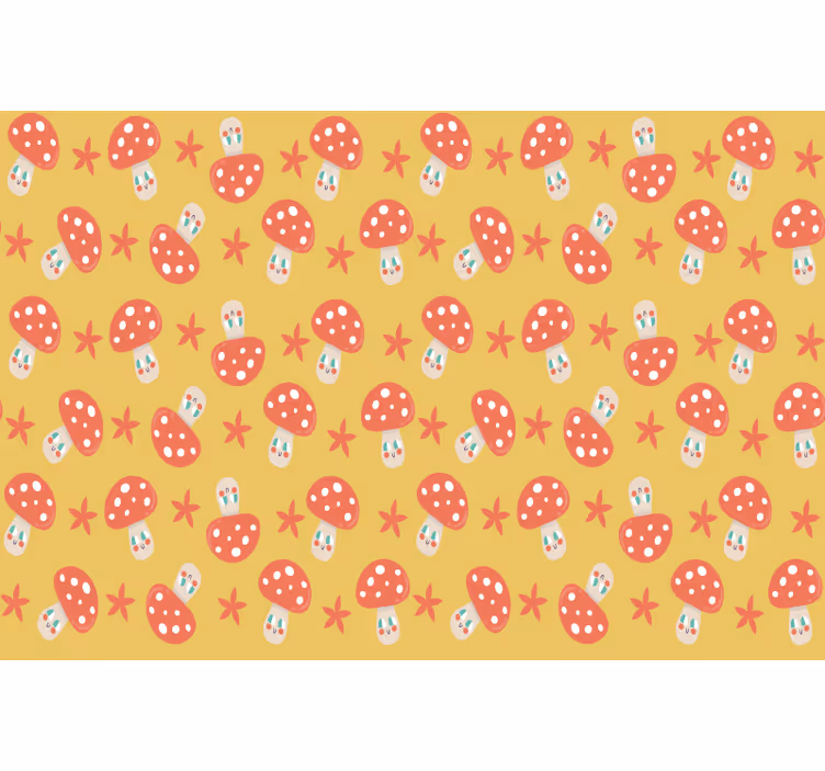 Children room roller blind with classic mushroom faces - TenStickers
