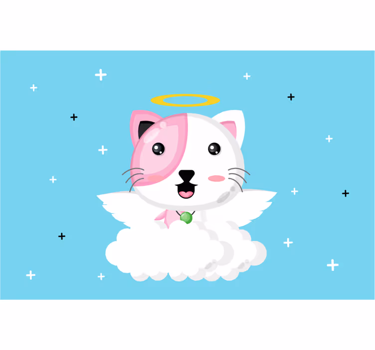 Children room roller blind angel cat design - TenStickers