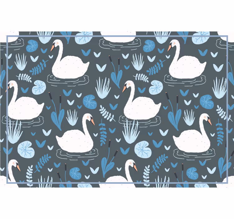 Children room roller blind with elegant white swan design - TenStickers