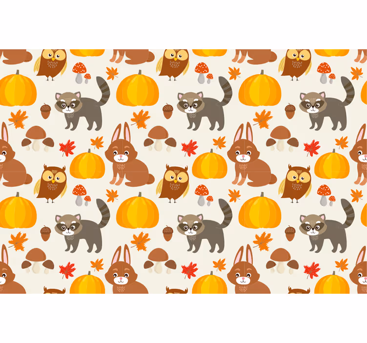 Children room roller blind raccoon owl rabbit pumpkin - TenStickers
