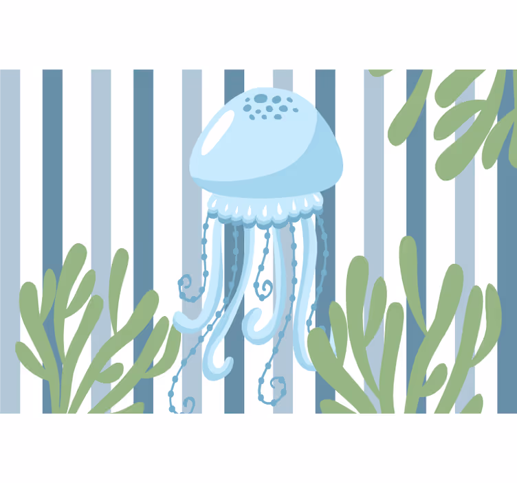 Children room roller blind blue jellyfish design - TenStickers