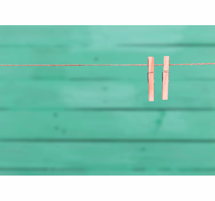Kitchen roller blind laundry pegs on washing line - TenStickers