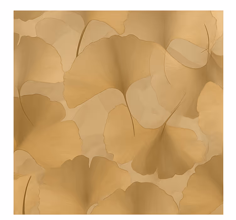 Kitchen roller blind golden ginkgo overlap - TenStickers