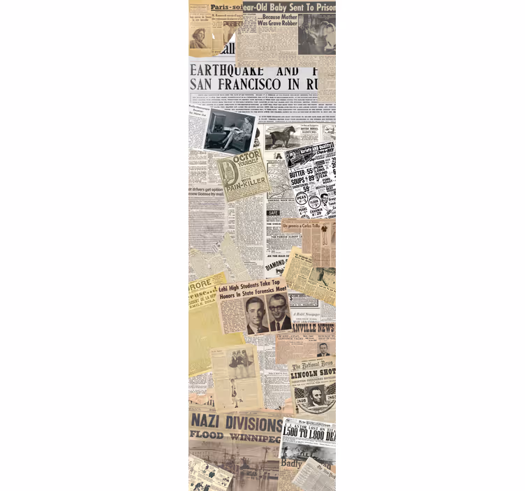 Kitchen roller blind newspaper clippings vinyl decor - TenStickers