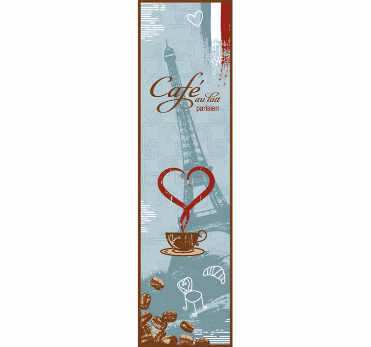 Kitchen roller blind coffee fridge vinyl france - TenStickers