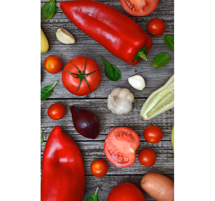 Kitchen roller blind vegetable chart - TenStickers