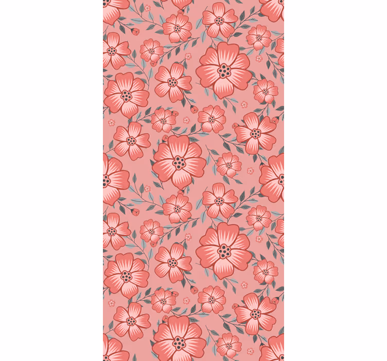 Kitchen roller blind pink daisy flower print - TenStickers