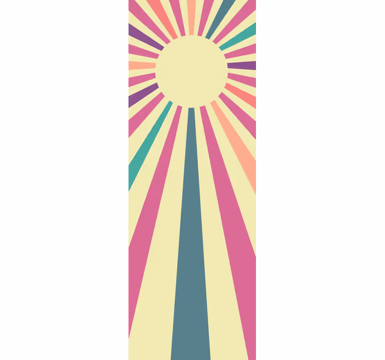 Kitchen roller blind 70's geometric sun design - TenStickers