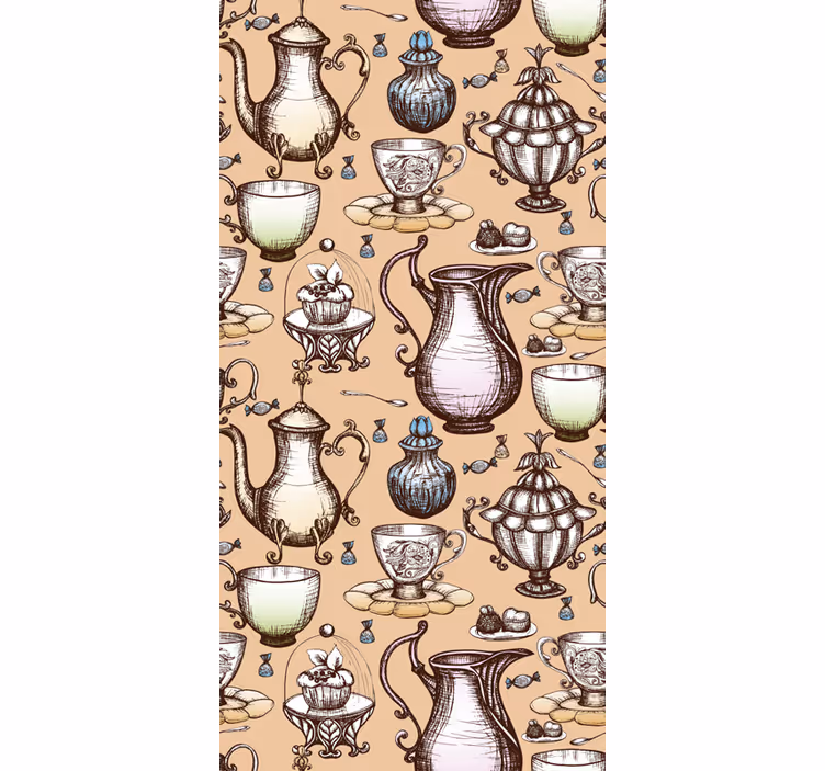 Kitchen roller blind tea pot collection - TenStickers