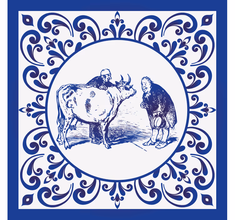Kitchen roller blind for men and cows - TenStickers