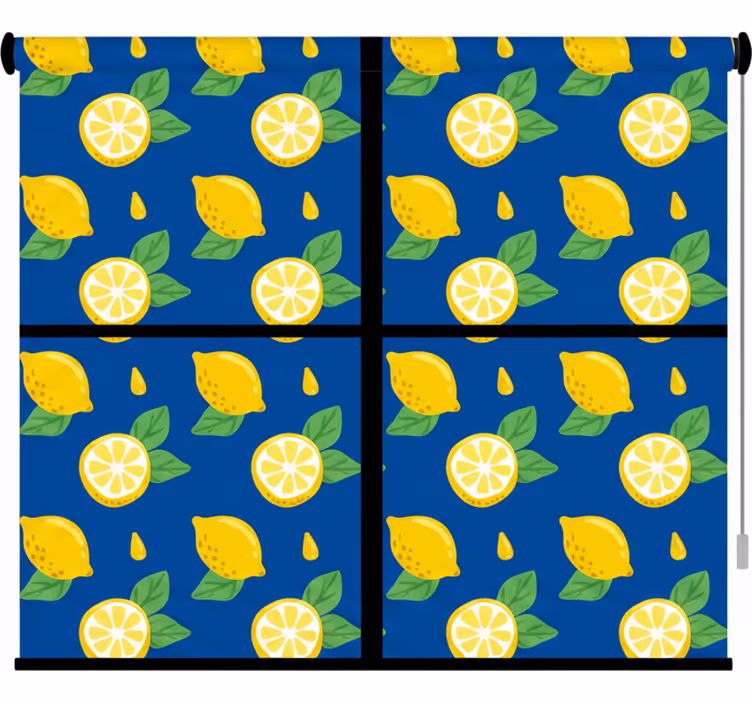 Kitchen roller blind hand-drawn lemon tiles - TenStickers