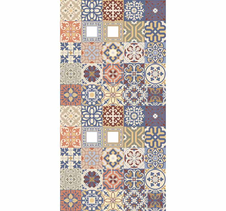 Kitchen roller blind in multicolor hydraulic design - TenStickers