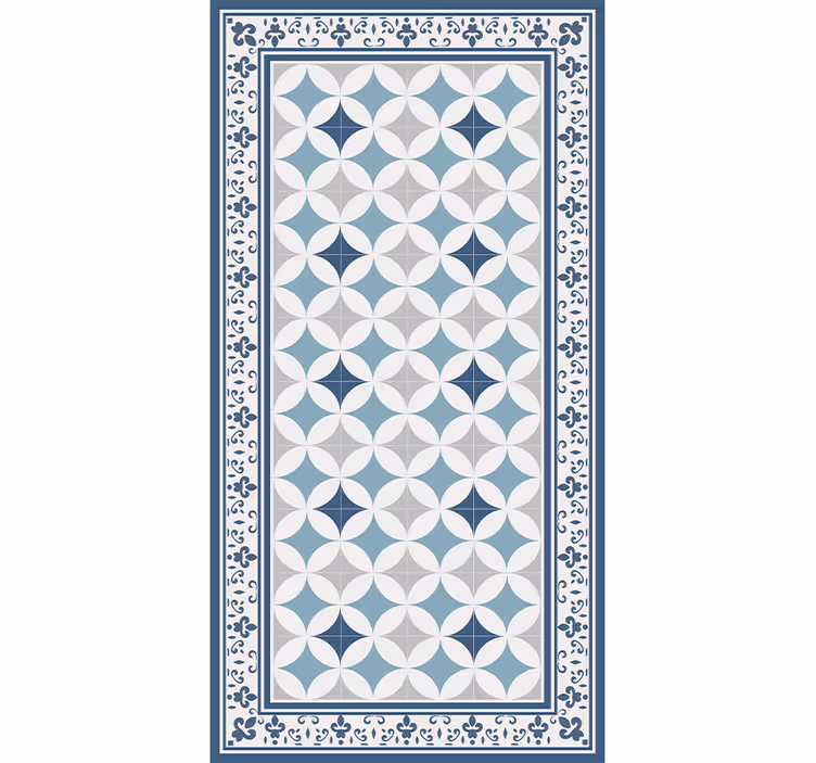 Kitchen roller blind azure tile design - TenStickers
