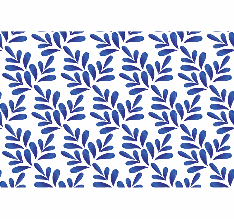 Blue roller blind in blue porcelain design - TenStickers