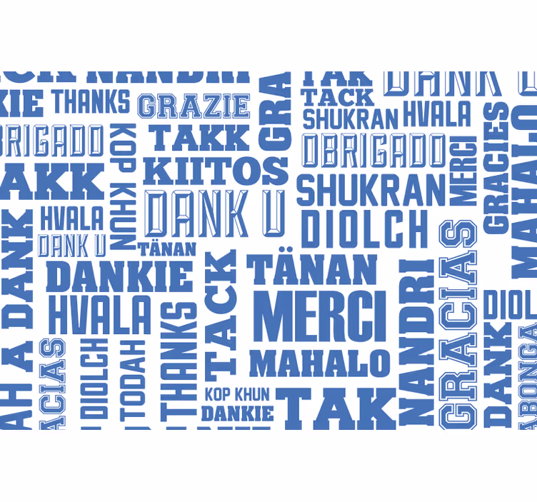 Blue roller blind gracias merci danke धन्यवाद - TenStickers