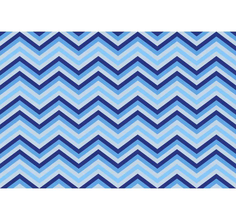 Blue roller blind in a variety of blue chevrons - TenStickers