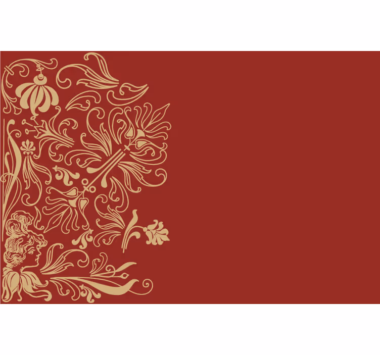 Red roller blind with vintage design - TenStickers