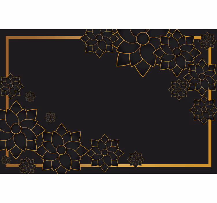Black roller blind with elegant plant style - TenStickers