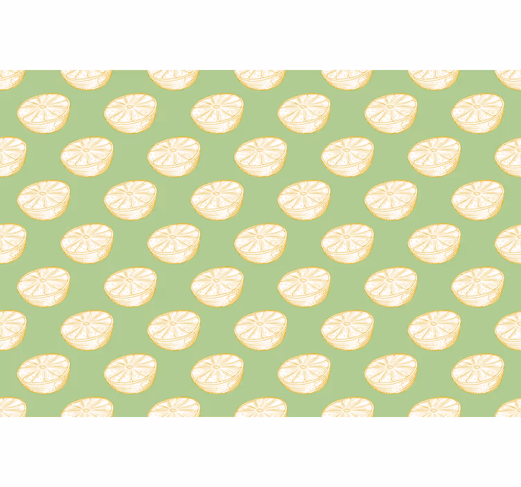 Green roller blind hand drawn lemon design - TenStickers